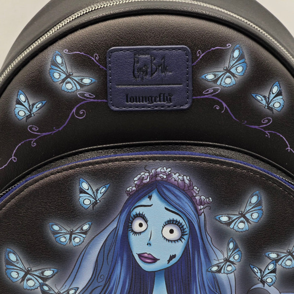 Loungefly Tim Burton's Corpse Bride Emily Butterfly Floral Black Mini Backpack - Picture 8 of 8